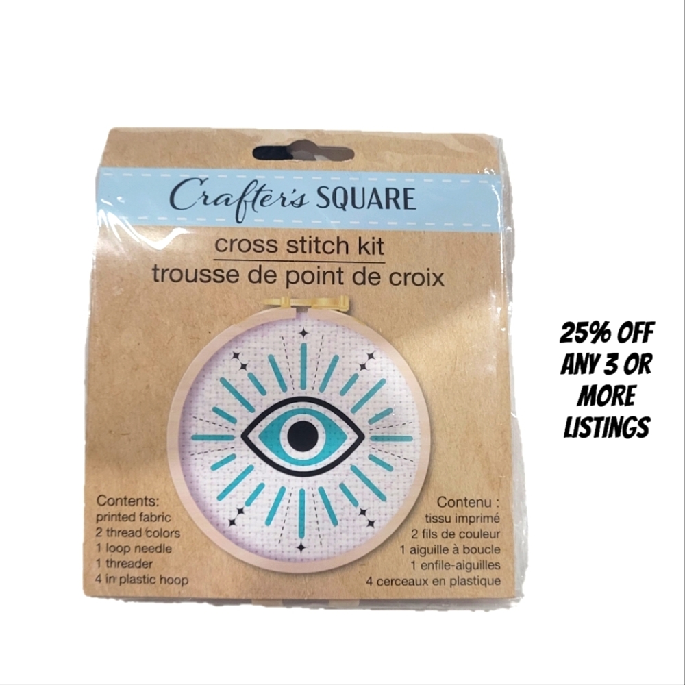 Crafter's Square Cross Stitch Kit with Eye Design Evil Blue Proctection Sewing